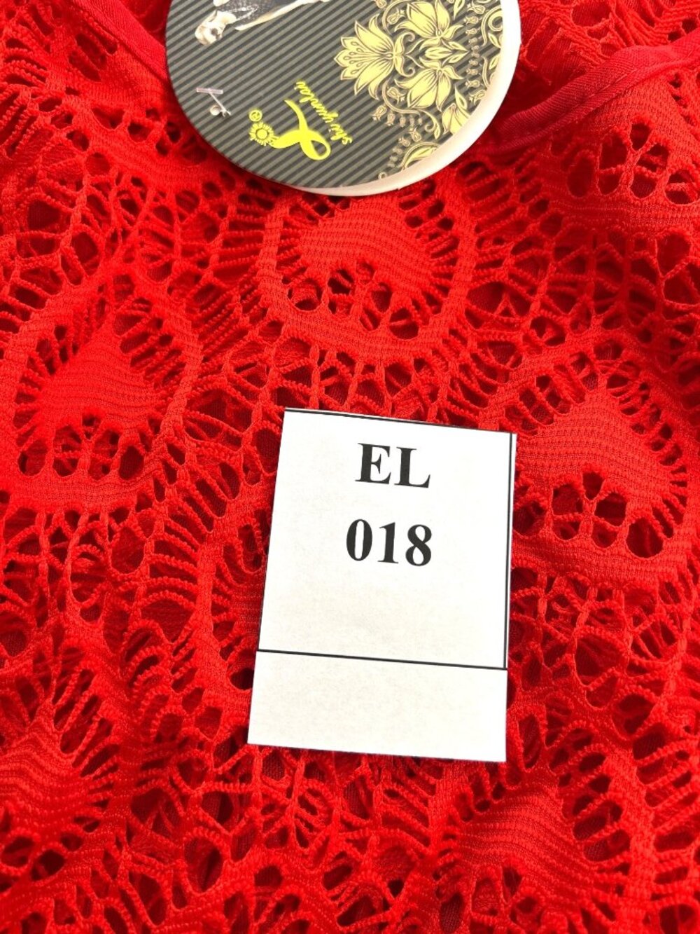 Shi yunlai Womens Dress Lace Skirt Over Lay Sheer Chain Belt Red Size XL NWT - Picture 5 of 5